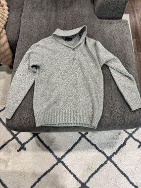 Cozy Gray Shawl Collar Sweater